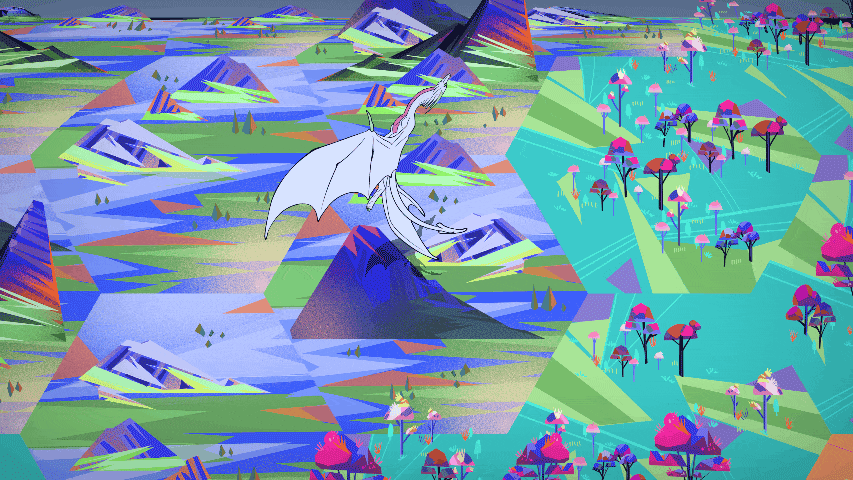 Map overworld of DragonCare Tarot featuring a dragon flipping